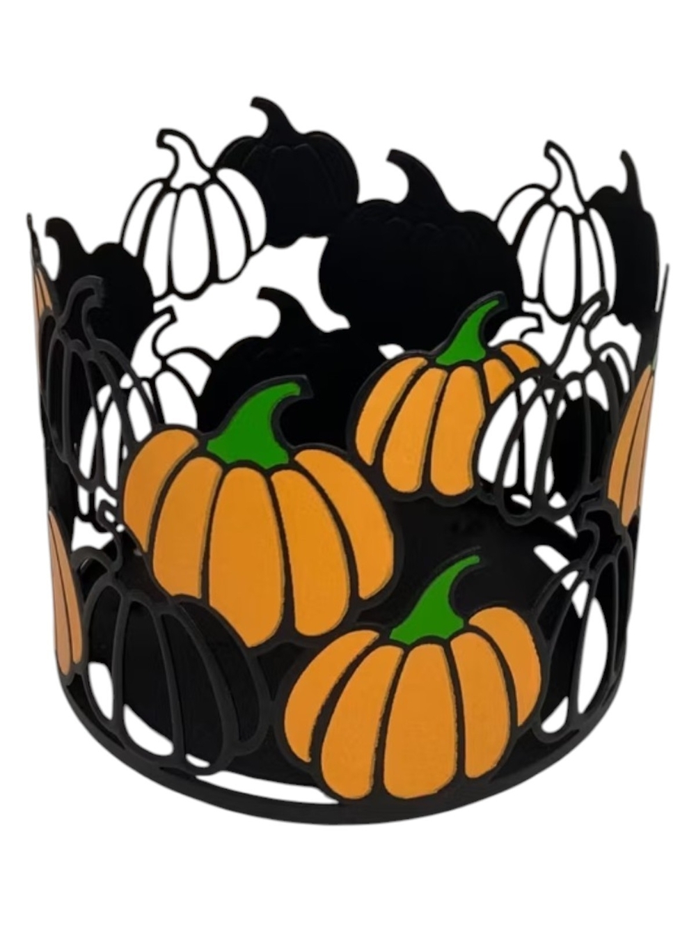 Halloween 🎃 Pumpkin Cutout Metal 3-Wick Candle Holder